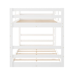 Pastel White Twin Over Twin Dual Ladder Bunk Bed