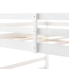 Pastel White Twin Over Twin Dual Ladder Bunk Bed