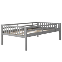 Gray Full Over Double Twin Triple Bunk Beds with Drawers