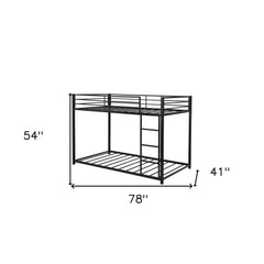 Black Twin Over Twin Metal Low Bunk Bed