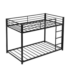 Black Twin Over Twin Metal Low Bunk Bed