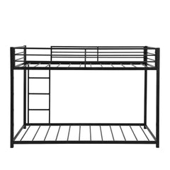 Black Twin Over Twin Metal Low Bunk Bed