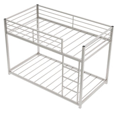 Silver Twin Over Twin Metal Low Bunk Bed