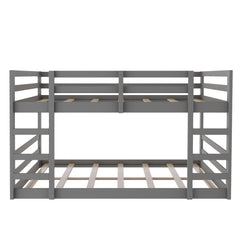 Pastel Gray Full Over Full Dual Ladder Bunk Bed