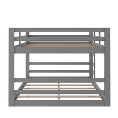 Pastel Gray Full Over Full Dual Ladder Bunk Bed