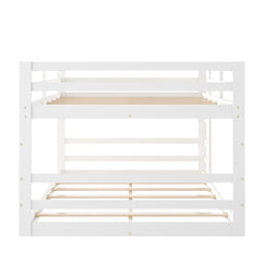 Pastel White Full Over Full Dual Ladder Bunk Bed