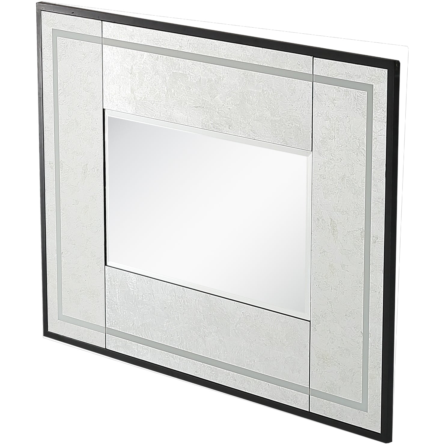 32" Silver Wood Framed Accent Mirror