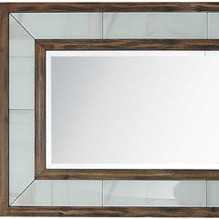 32" Brown Wood Framed Accent Mirror