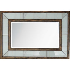 32" Brown Wood Framed Accent Mirror - Homeroots