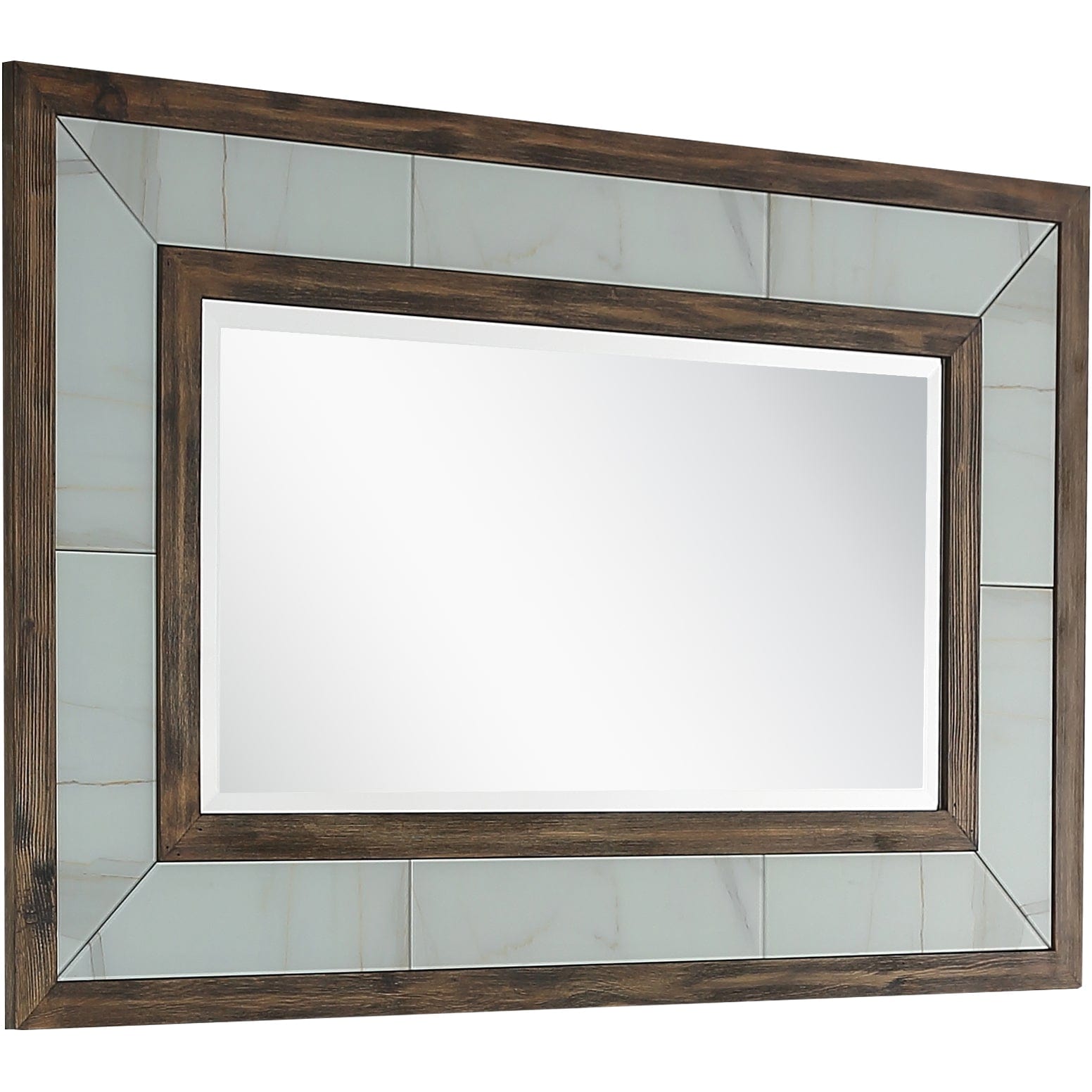 32" Brown Wood Framed Accent Mirror - Homeroots