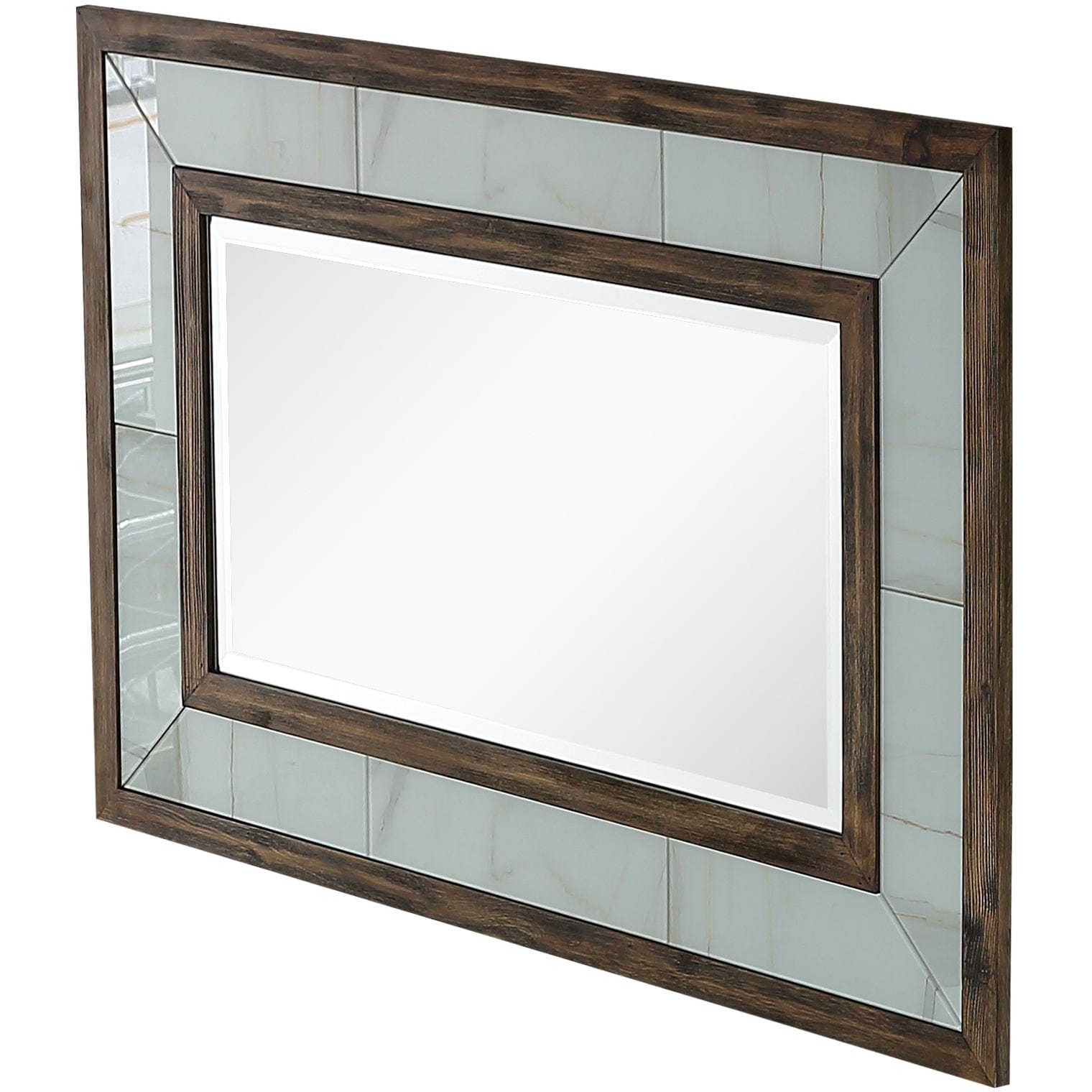 32" Brown Wood Framed Accent Mirror - Homeroots