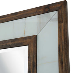 32" Brown Wood Framed Accent Mirror - Homeroots