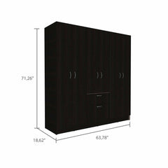 71" Black and White Single Drawer Combo Dresser - Homeroots