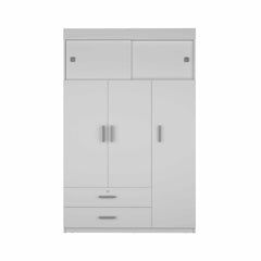 73" White Two Drawer Combo Dresser