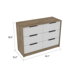 42" Brown and White Four Drawer Dresser - Homeroots