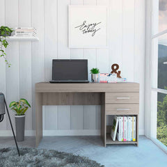 47" Light Gray Computer Desk With Two Drawers