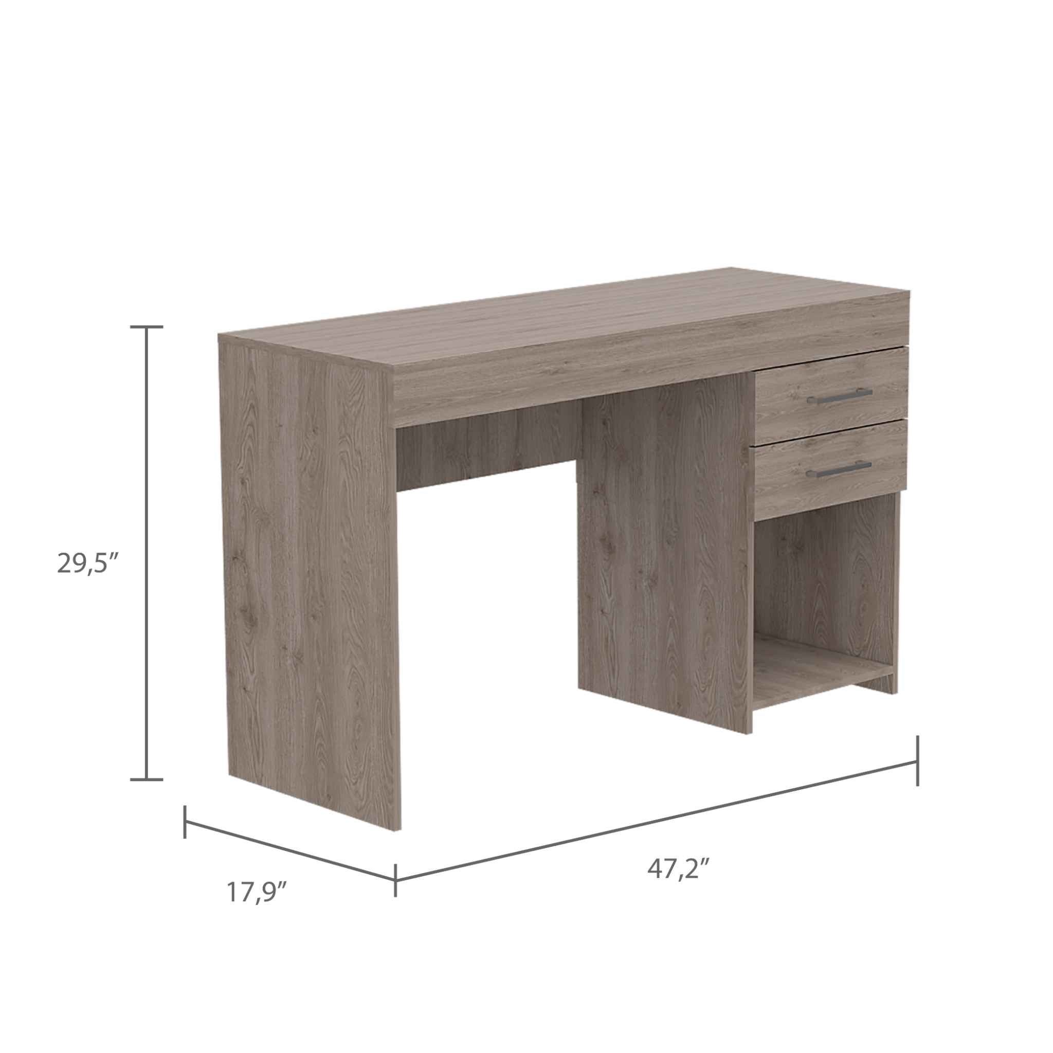 47" Light Gray Computer Desk With Two Drawers