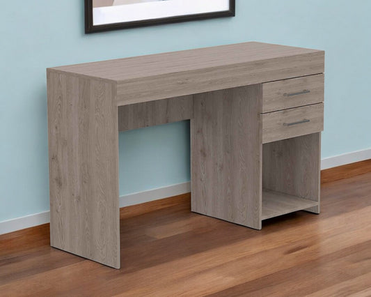 47" Light Gray Computer Desk With Two Drawers