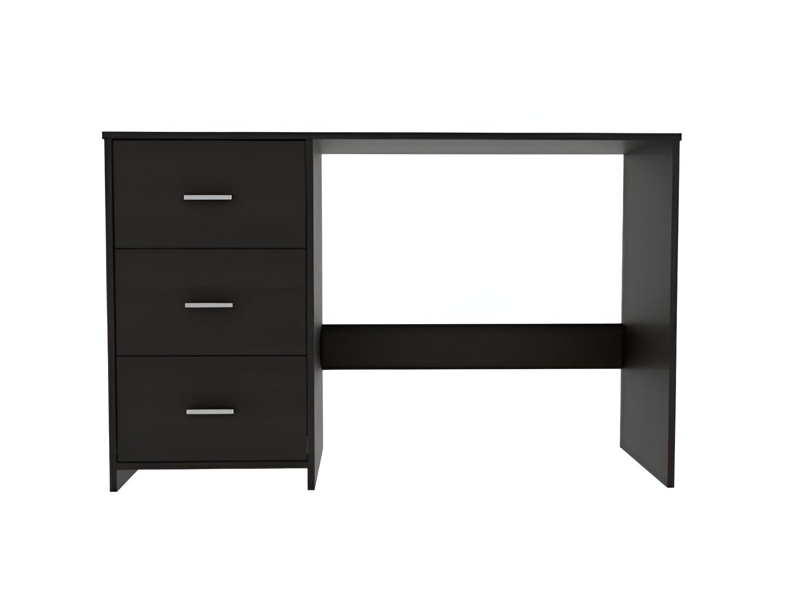 48" Black Computer Desk With Three Drawers - Homeroots