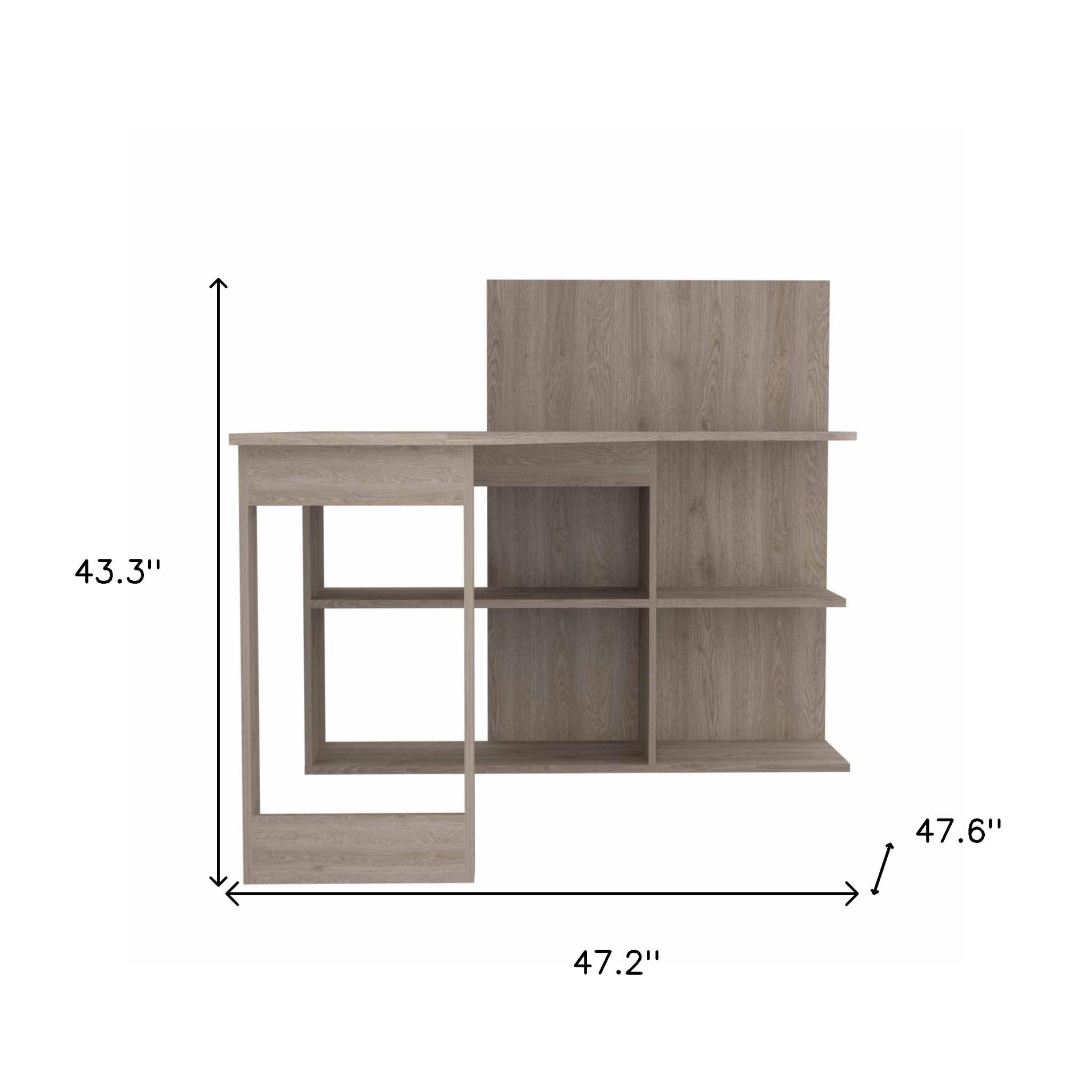 47" Light Gray L Shape Computer Desk