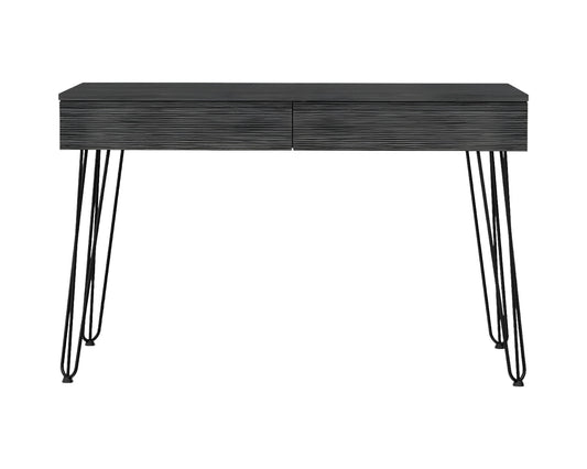 47" Gray and Black Computer Desk With Two Drawers