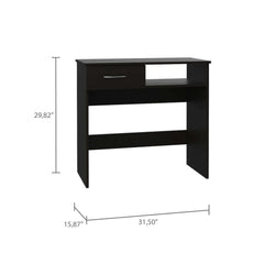 32" Black Computer Desk Desk and Bookshelf Set