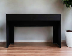 47" Black Computer Desk with Two Drawers