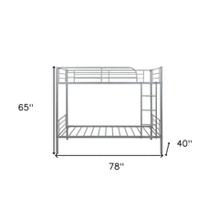 Silver Twin Over Twin  Separable Bunk Bed