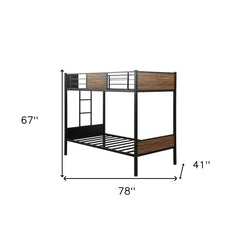 Black Brown Twin Over Twin Bunk Bed