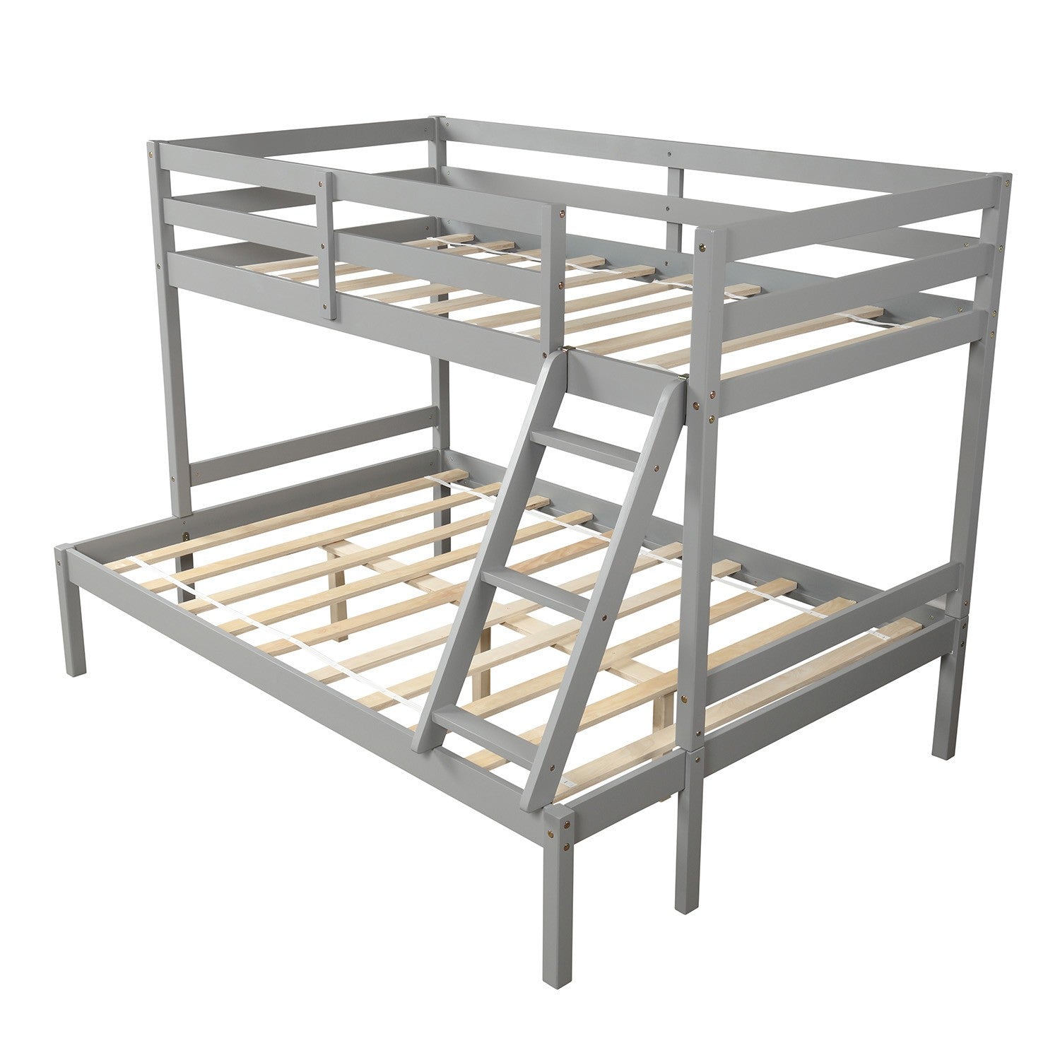 Gray Twin Size Full Size Bunk Bed