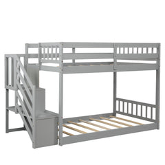 Gray Twin Over Twin Staircase Bunk Bed