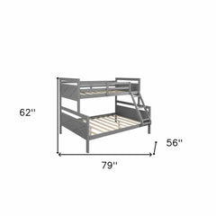 Gray Twin Over Full Size Bunk Bed - Homeroots