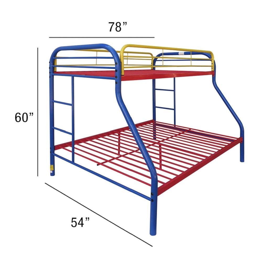 Colorful  Twin Over Full Size Bunk Bed - Homeroots