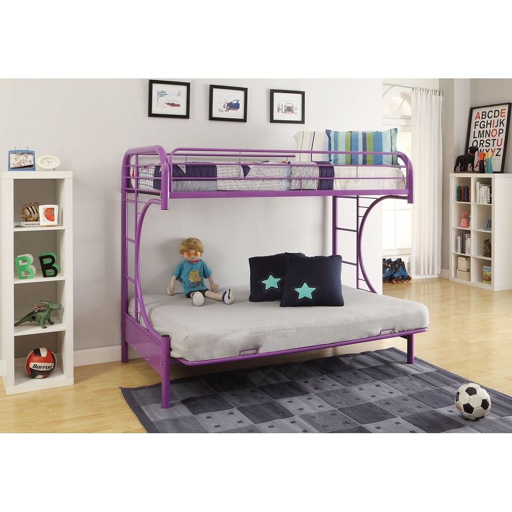 Purple Twin Over Full Futon Bunk Bed