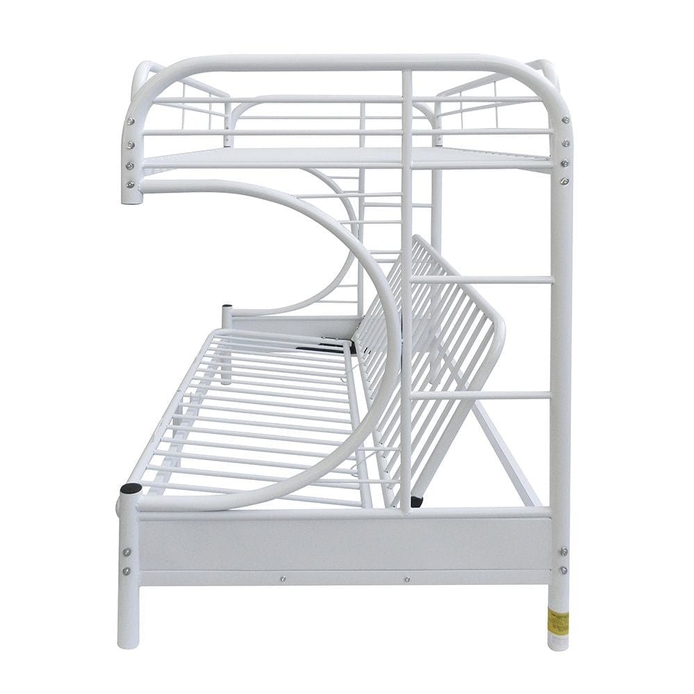 White Twin Over Full Futon Bunk Bed