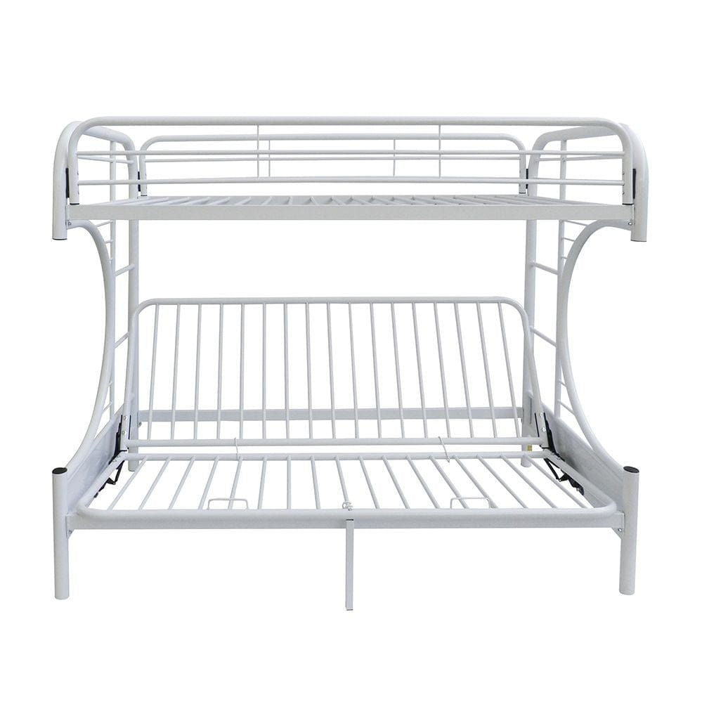 White Twin Over Full Futon Bunk Bed