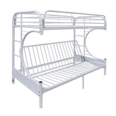 White Twin Over Full Futon Bunk Bed