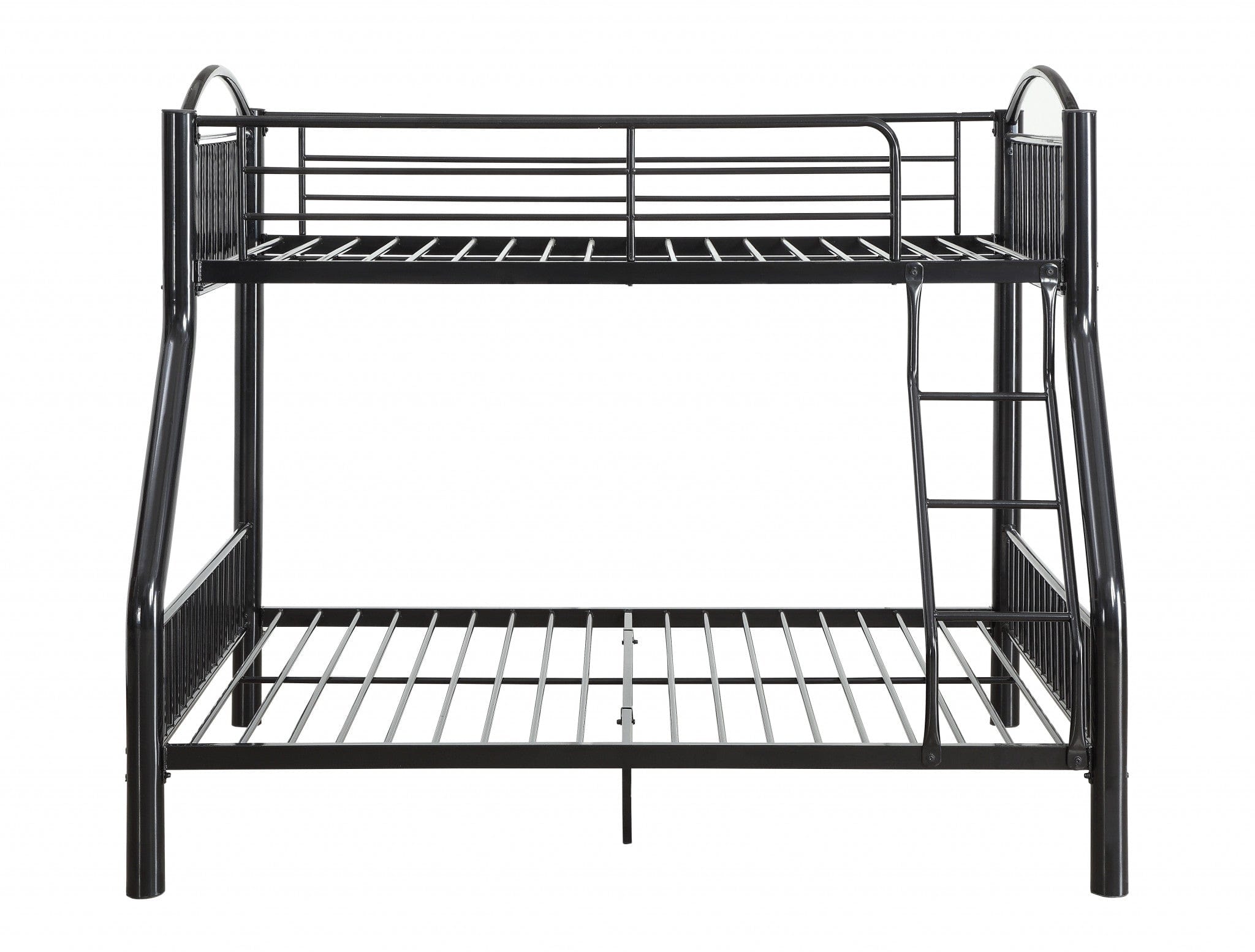 Black Traditional Twin Over Full Bunk Bed - Homeroots