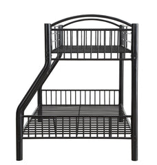 Black Traditional Twin Over Full Bunk Bed - Homeroots