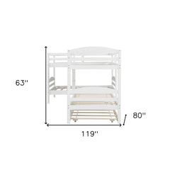 White Twin Contemporary Manufactured Wood and Solid Wood Bunk Bed