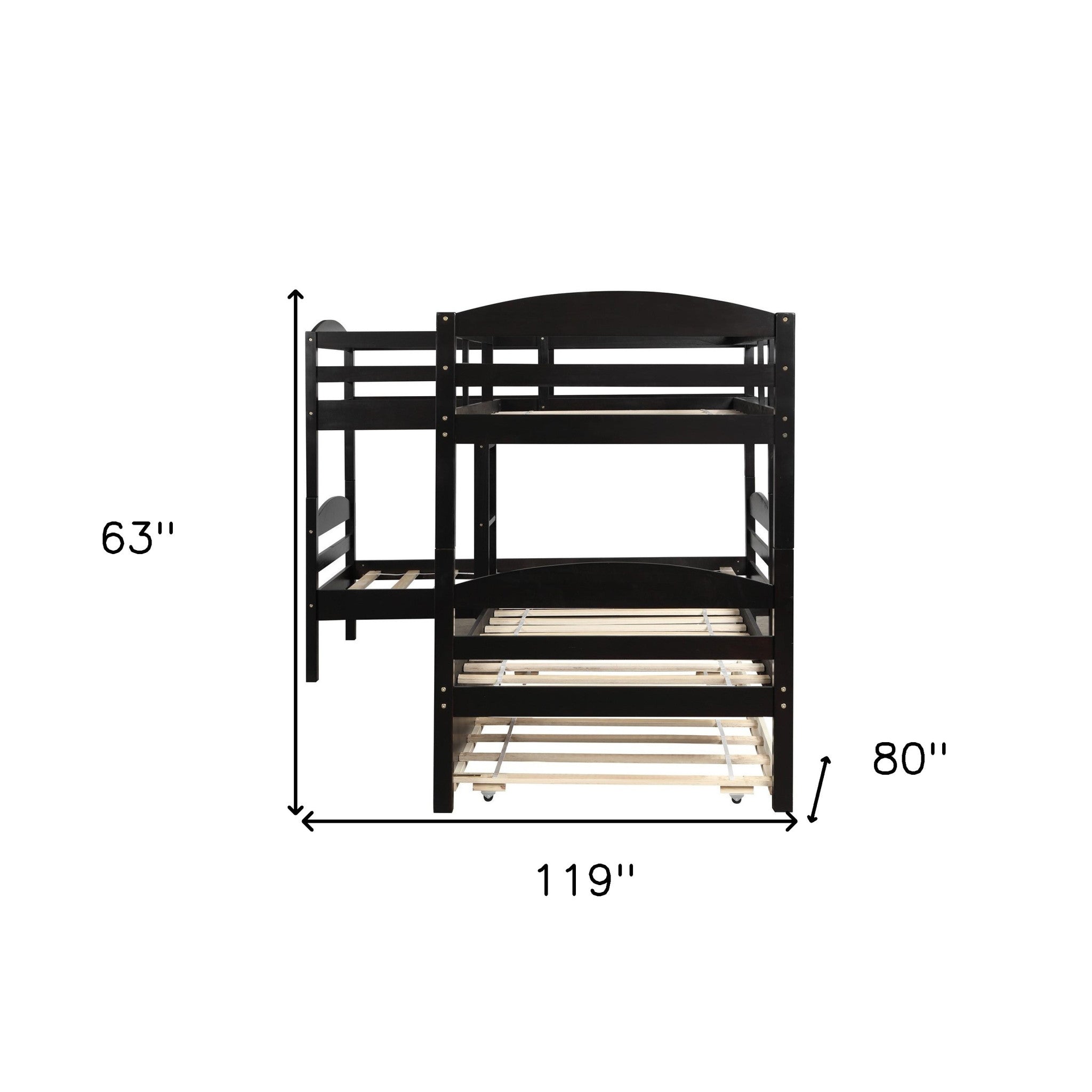 Espresso Twin Contemporary Manufactured Wood and Solid Wood Bunk Bed