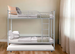 Silver Twin over Twin Traditional Steel Bunk Bed