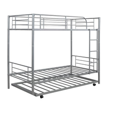 Silver Twin over Twin Traditional Steel Bunk Bed