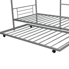 Silver Twin over Twin Traditional Steel Bunk Bed