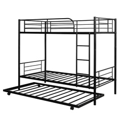 Black Twin over Twin Traditional Steel Bunk Bed