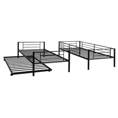 Black Twin over Twin Traditional Steel Bunk Bed