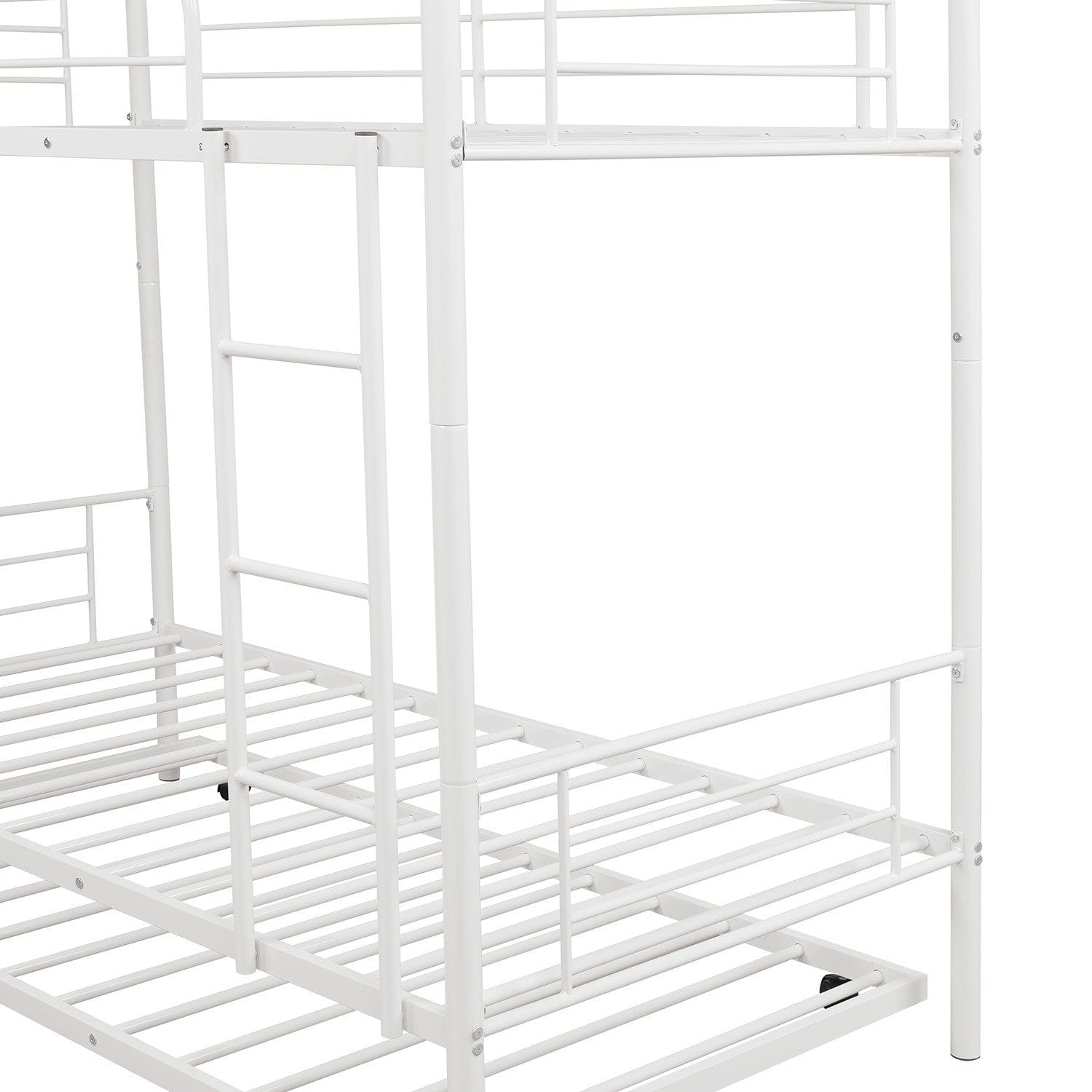 White Twin over Twin Traditional Steel Bunk Bed