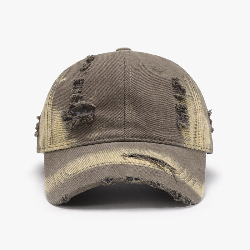 Distressed Adjustable Cotton Baseball Cap Trendsi