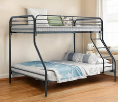 Black Heavy Duty Twin Over Full Metal Bunk Bed