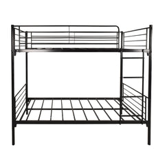 Black Heavy Duty Twin Over Twin Metal Bunk Bed with Ladder